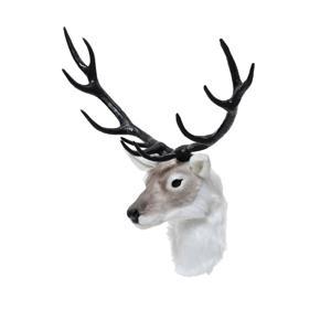 Декорация Голова оленя бежевая из искусственного меха 26х53х70см