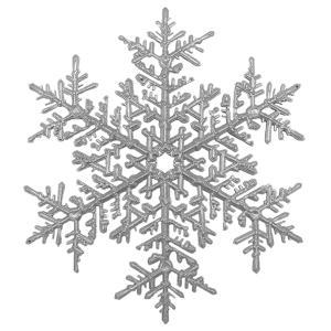 Декор Снежинка большая серебристая с бриллиантовым блеском d25х0,7см