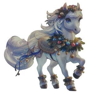 Декор Конь сказочный голубой 10х10,5х0,3см