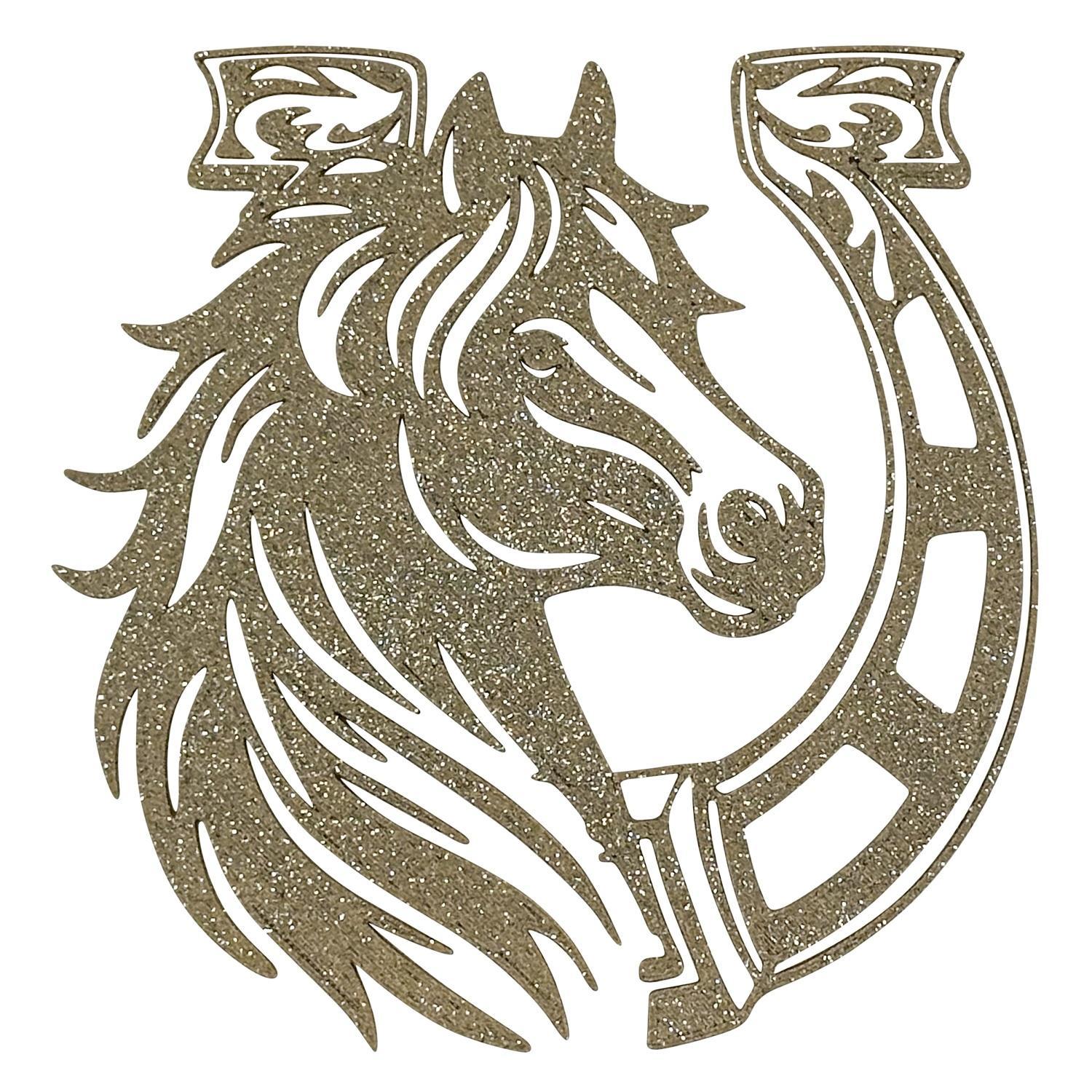 Декор Медальон золотой Лошадь 12х12х0,3см