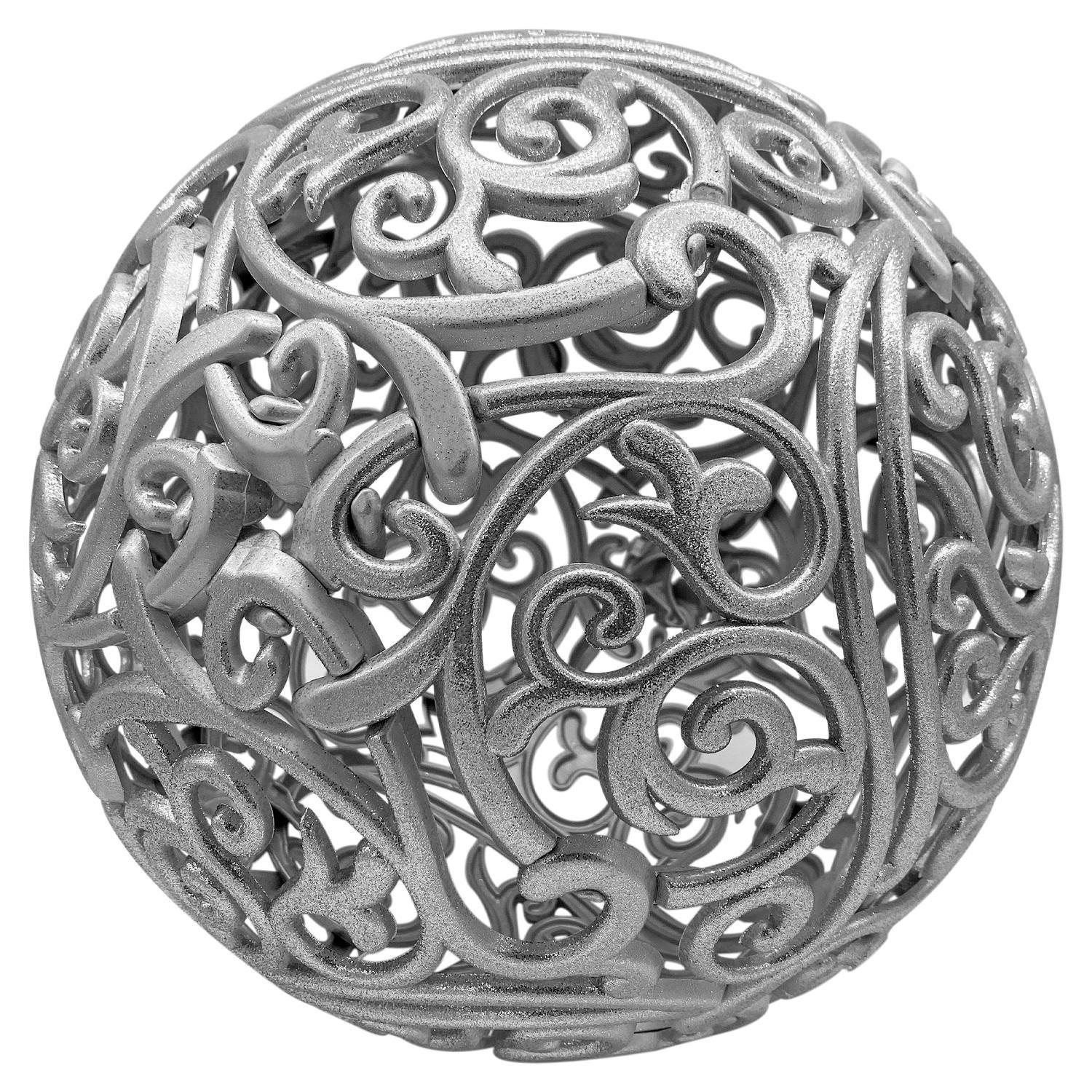 Шар ажурный серебристый с блеском d30см