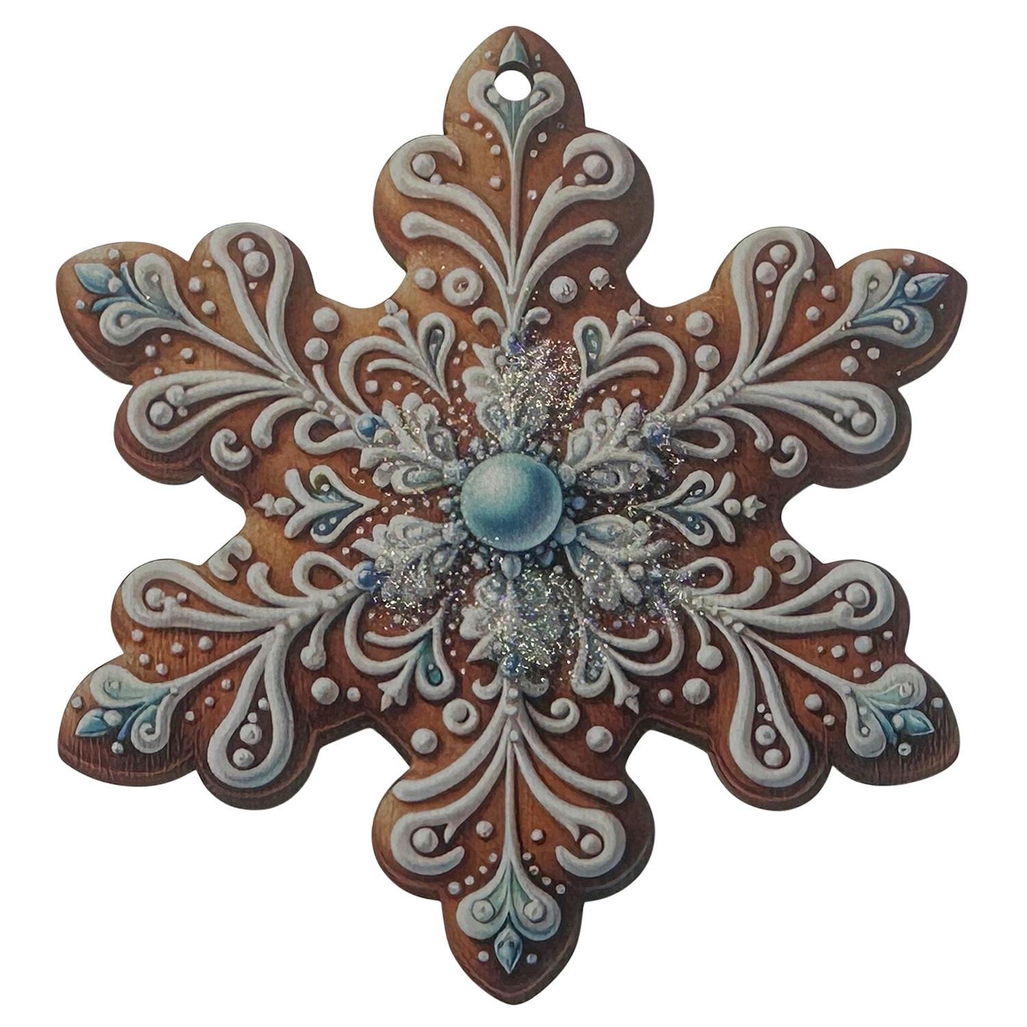 Декор Снежинка коричневая 8,2х8,8х0,3см