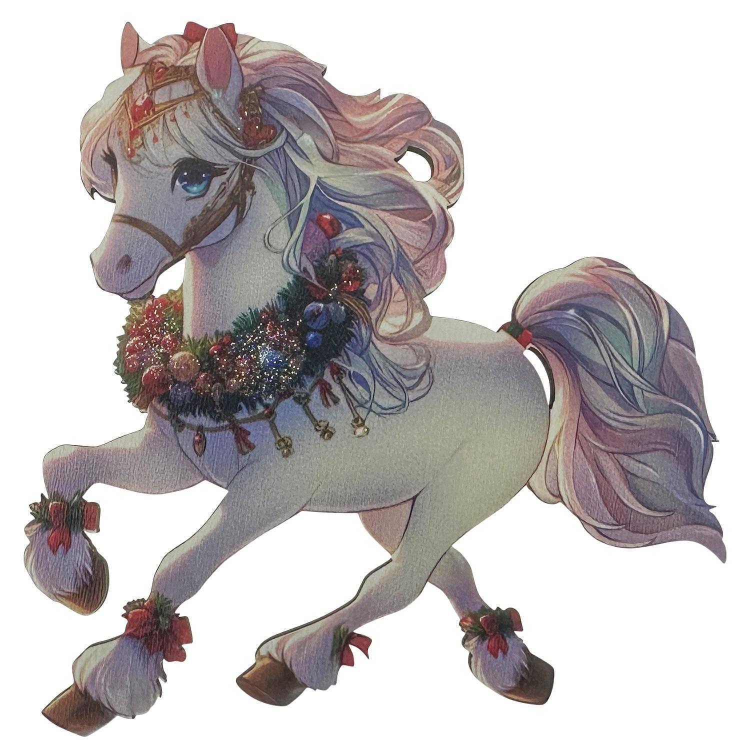 Декор Конь сказочный розовый 10х10,0х0,3см