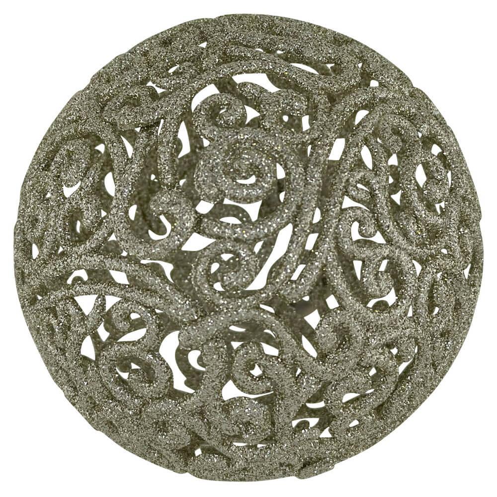 Шар ажурный шампань с блеском d10см