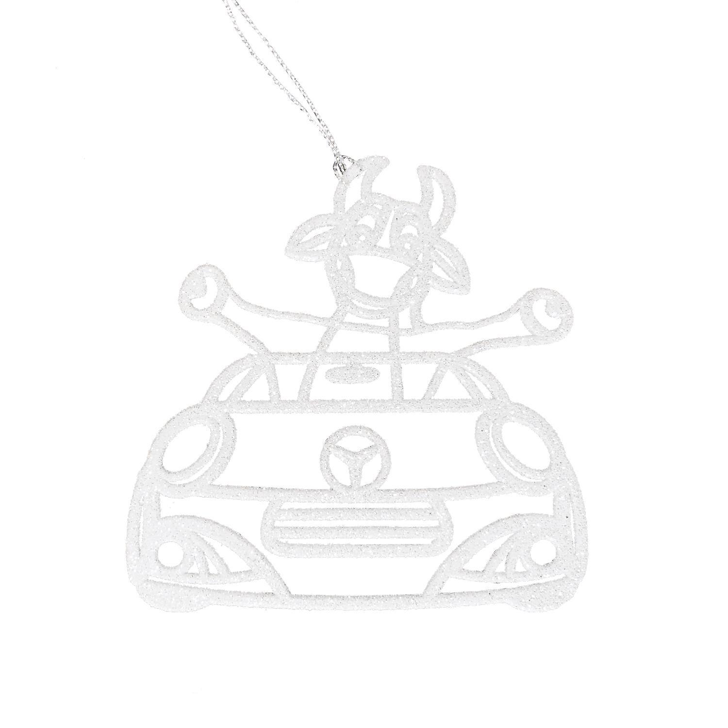 Декор Бычок в машине 12х12х0,3см 3 в ассорт