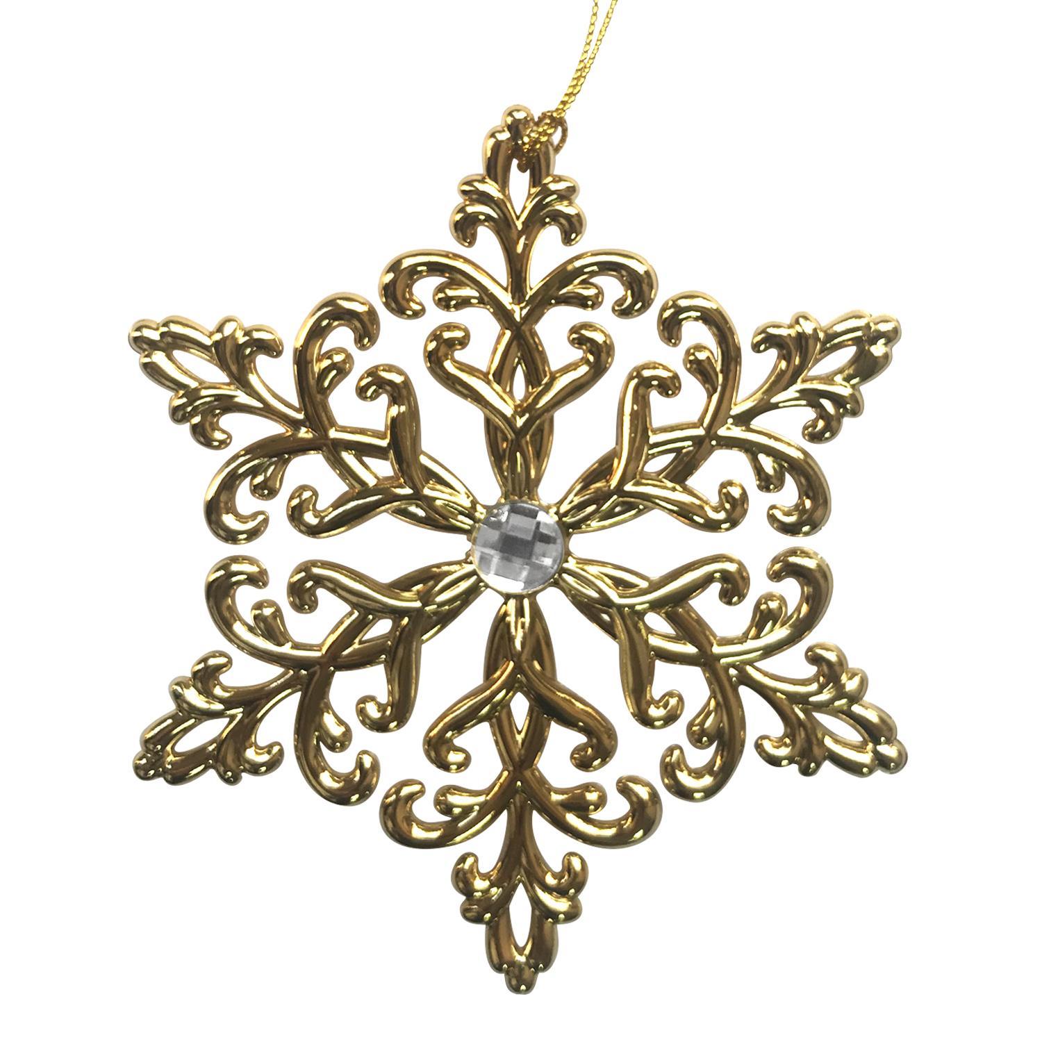 Декор Снежинка Кристалл с камнем 12х1,0см