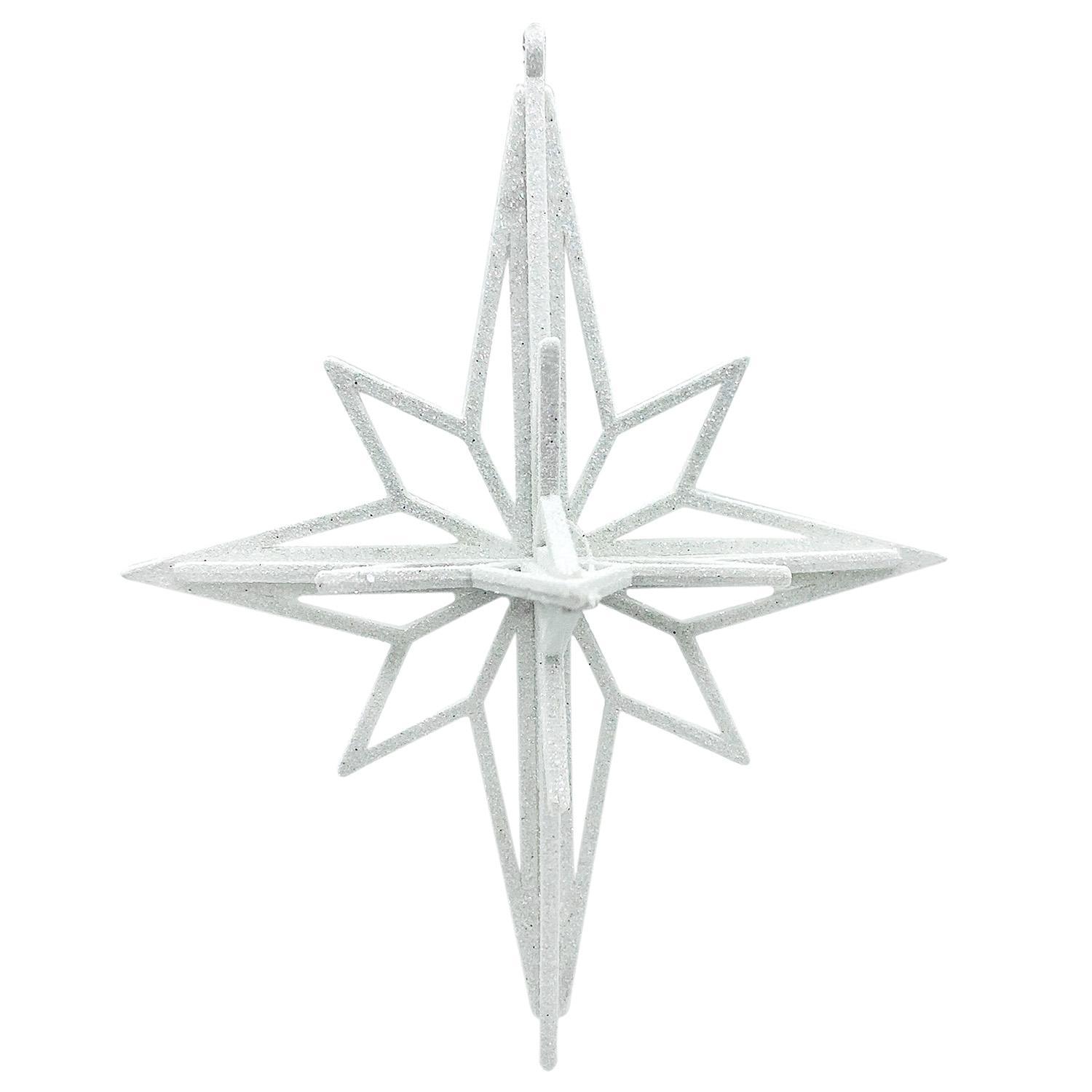 Декор Ромб белый с блеском 12см