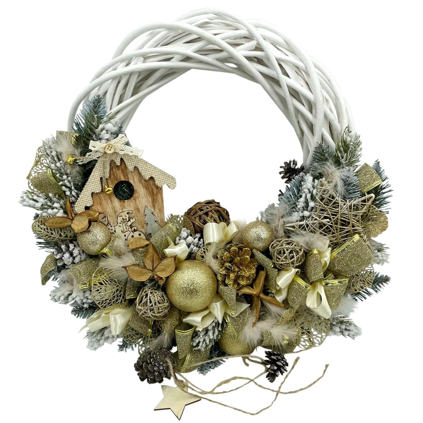 Венок d35см декор Новогодний с шишками и игрушками