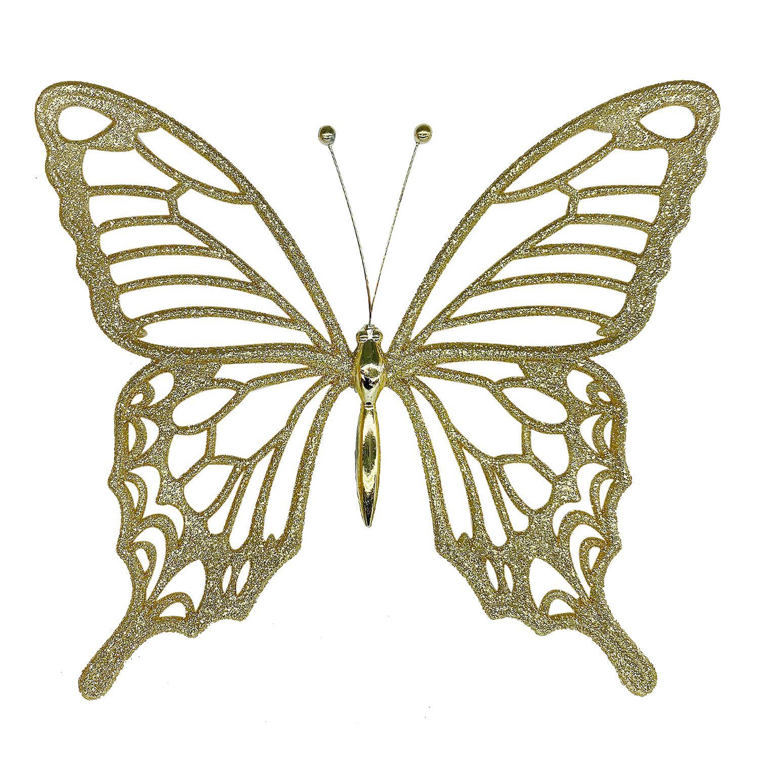 Декор Бабочка мини золотистая с блеском 11х9,5х1см