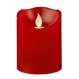 Свеча светильник LED столбик d7,5x10,0см красная восковая с мерцающим пламенем на батарейках 2АА LED indoor