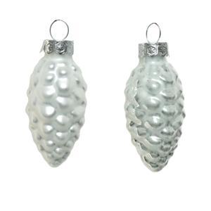 Декор Шишки стекло белые d2,5x6см 12шт/уп