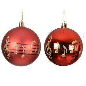 Шар с нотками красный d8см 2 в ассорт