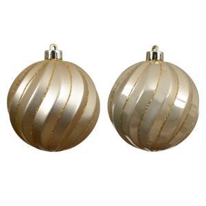 Шар перламутровый с золотистыми линиями глянцевый/матовый d8см 6шт/уп