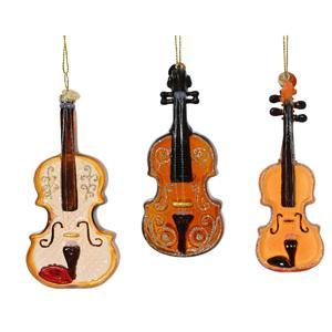 Декор Скрипка стекло 12х6см 3 в ассорт