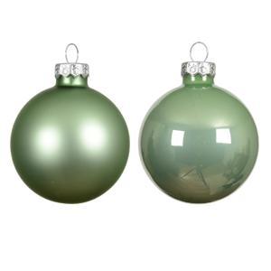 Шар стекло зеленый матча матовый/глянцевый d8см 6шт/уп