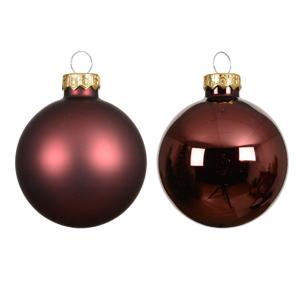 Шар стекло бордовый матовый/глянцевый d8см 6шт/уп