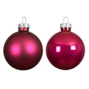 Шар стекло фуксия матовый/глянцевый d8см 6шт/уп