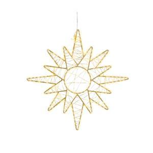 Декорация светодиодная Звезда 38см золотистая/теплобелая кабель золотой 5м таймер 6/18ч 359LED IP-44 indoor/outdoor