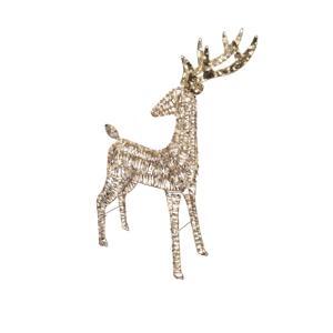 Декорация светодиодная Олень 130х65см золотистый/теплобелый с эффектом мерцания кабель серебристый 5м таймер 6/18ч 960LED IP-44 indoor/outdoor