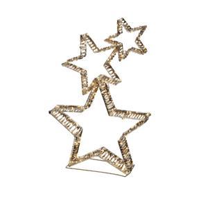 Декорация светодиодная Звезды 80х51х10см золотистые/теплобелые с эффектом мерцания кабель серебр 5м таймер 6/18ч 350LED IP-44 indoor/outdoor