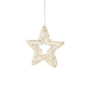 Декорация светодиодная Звезда 38х38х7см серебристая/теплобелая кабель серебристый 5м таймер 8/16ч 500LED IP-44 indoor/outdoor