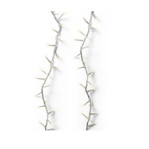 Гирлянда цепочка 16м теплобелая кабель прозрачный с эффектом мерцания 8 функций таймер 8/16ч 750LED IP-44 indoor/outdoor