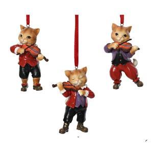 Декор Кот скрипач 9,5х5,5см 3 в ассорт