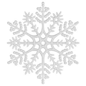 Декор Снежинка Классика эконом белая с блеском d12х0,3см