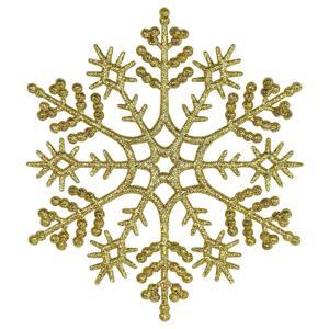 Декор Снежинка Классика эконом золотистая с блеском d12х0,3см