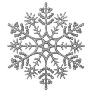 Декор Снежинка Классика эконом серебристая с бриллиантовым блеском d12х0,3см