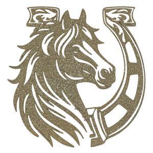 Декор Медальон золотой Лошадь 12х12х0,3см