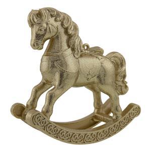 Декор Лошадка-качалка золотистая 11х11,5х3,8см