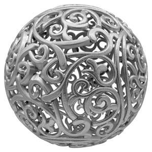 Шар ажурный серебристый с блеском d30см