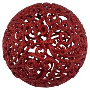 Шар ажурный красный с блеском d10см