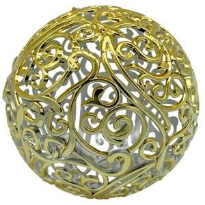 Шар ажурный золотистый глянцевый d8см