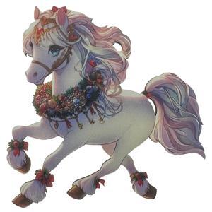 Декор Конь сказочный розовый 10х10,0х0,3см