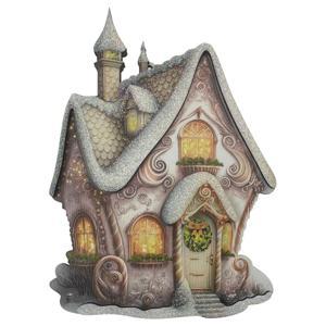 Декор Домик-замок кремовый 9х12,5х0,6см