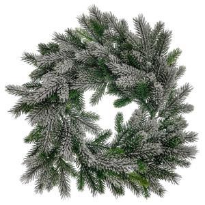 Венок еловый d45см зеленый заснеженный РЕ100%