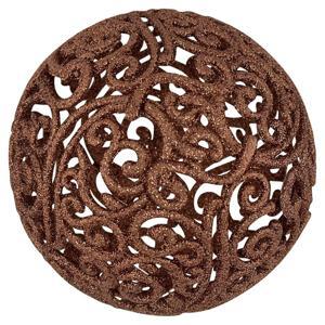 Шар ажурный шоколадного цвета с блеском d10см