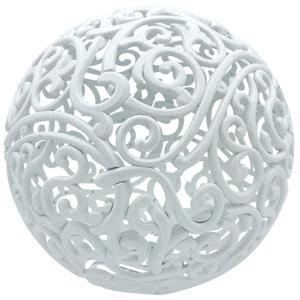 Шар ажурный белый с блеском d20см