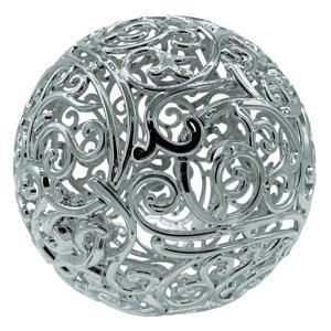 Шар ажурный серебристый с блеском d20см