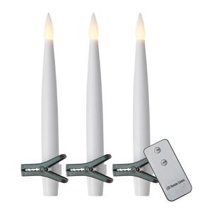 Гирлянда Свечи теплобелая без кабеля d1,5х15,5см белые на батарейках 11хААА 10LED клипсы пульт ДУ 1 батарейка CR2032 indoor