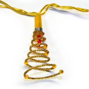 Гирлянда 1,35м золотистая Спираль 10ламп indoor