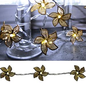 Гирлянда 4м золотистая Цветы 20диодов LED indoor
