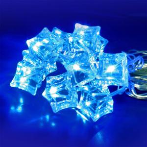 Гирлянда 3,8м холоднобелая Льдинки голубые 20диодов LED indoor