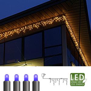 Гирлянда дождь  4х0,4м голубая  144диода LED outdoor