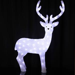 Декорация светодиодная Олень 104х65х25см холоднобелая акрил кабель прозрачный 5м 96диодов LED outdoor