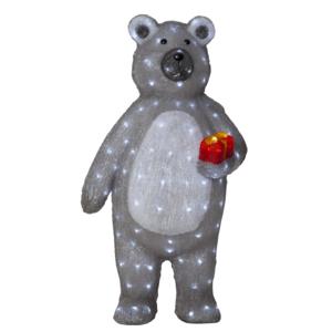 Декорация светодиодная Медведь с подарком 89х48х31см холоднобелая акрил кабель прозрачный 150диодов LED outdoor