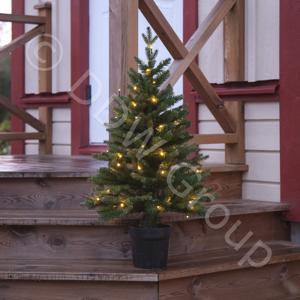 Елка       0,9м зеленая в горшке 40диодов LED теплобелые на батарейках 3хАА d0,55м indoor/outdoor