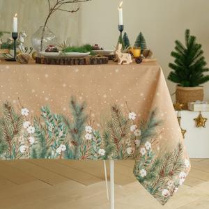 Скатерть 1,44х1,1м новогодняя Этель Новый год  Fir branches хл100%